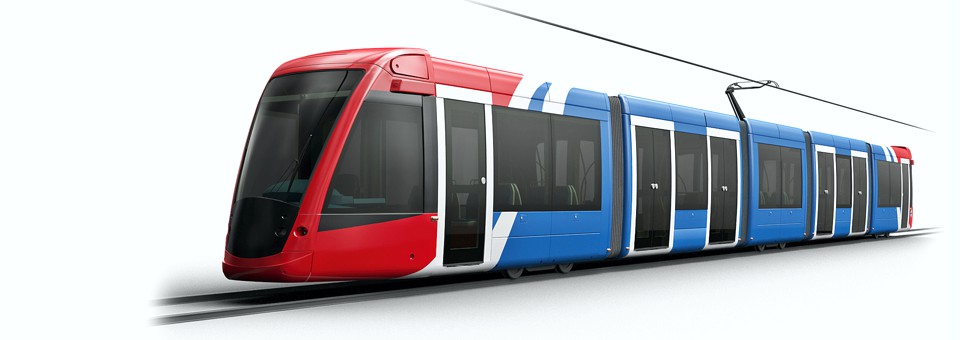 Modern commuter tram