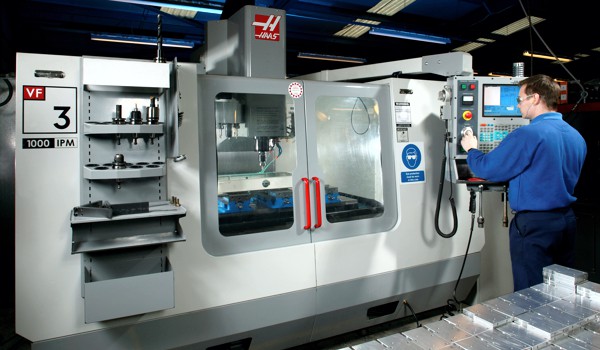 HAAS VF-3 operating in a factory